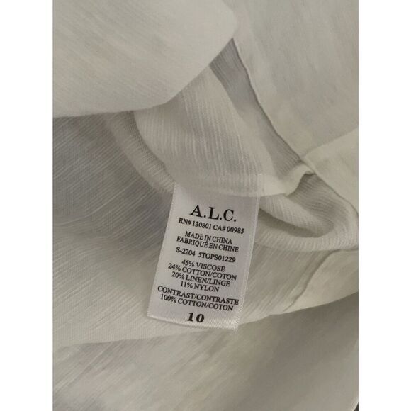 ALC Reina Crochet Neck Tank Top Sz 10 Viscose Cotton Linen Blend Sleeveless - Picture 7 of 8